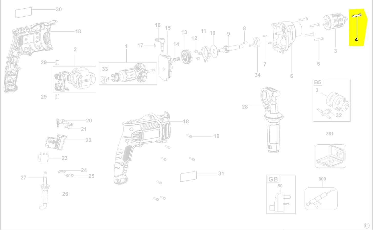 Vis spéciale mandrin réf. 90552945 Black & Decker